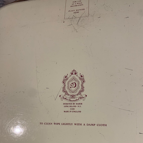 VTG Daher Decorated Ware Rooster Square Metal Tray - Picture 7 of 7